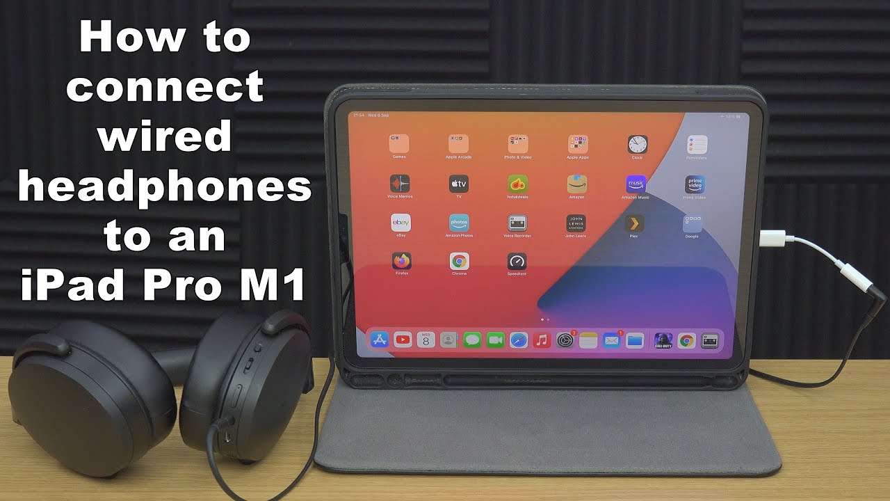 How To Connect Wired Headphones To iPad Pro M1 2021 Using An Apple USB-C To Headphone Jack Adapter