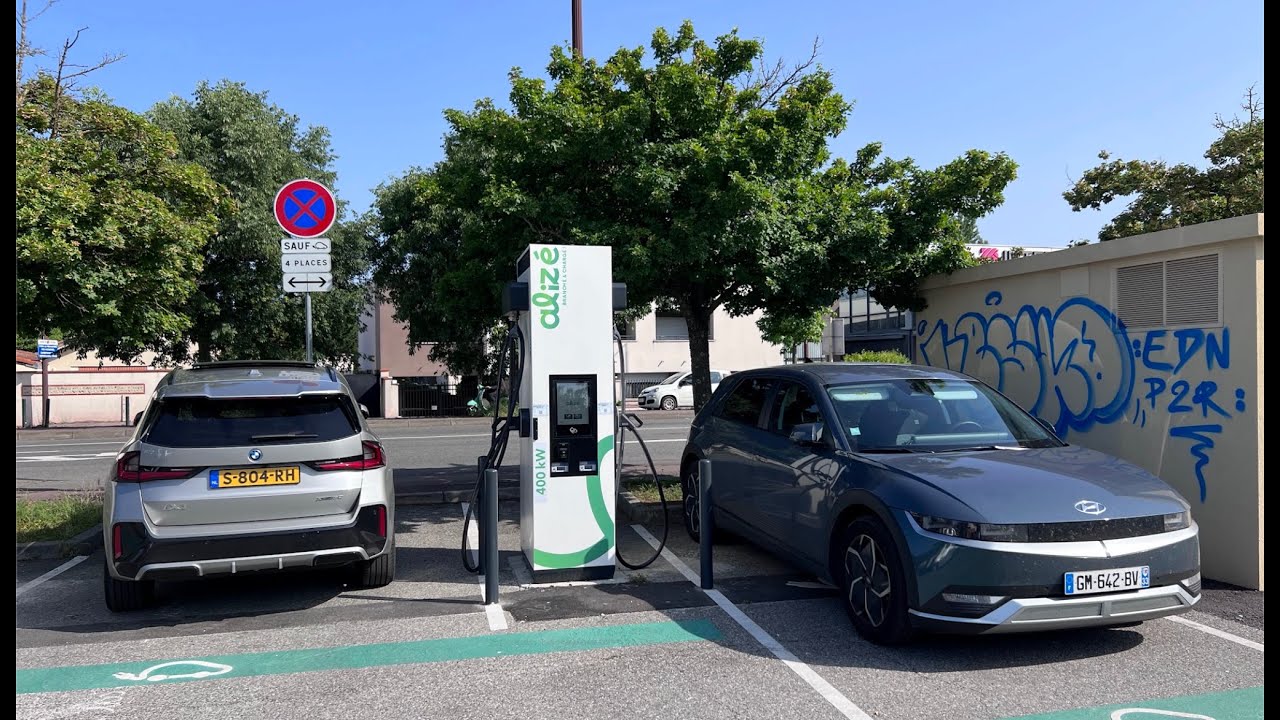 Visiting EVBox 400kW Alizé fast charging hub Toulouse, iX1 & IONIQ 5