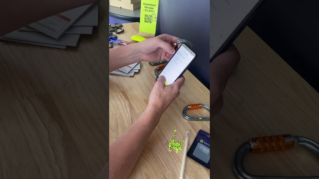 Adding NFC tags to Petzl carabiners in Scannable App
