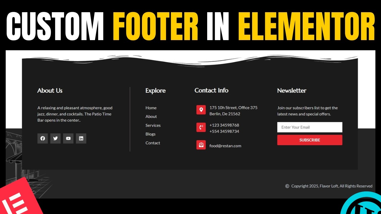Design a Professional FOOTER from Scratch | ELEMENTOR WordPress Tutorial