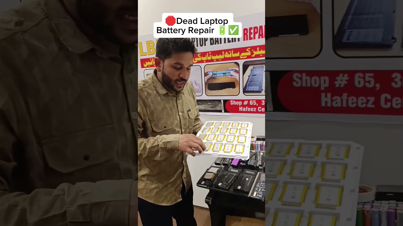 Dead Laptop Battery Repairing With New Cells #foryou #viral #laptop #lithiumbattery #shorts #fyp