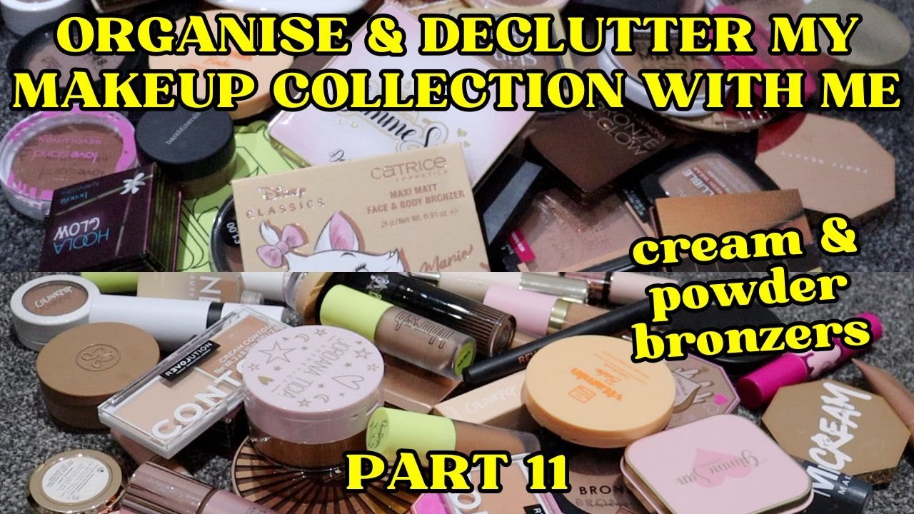 ORGANISE & DECLUTTER MY MAKEUP COLLECTION WITH ME PART 11 | BRONZERS | makeupwithalixkate