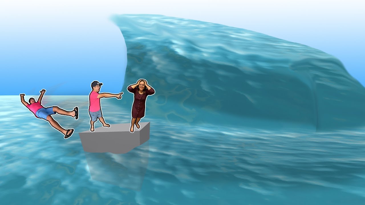 A FAMÍLIA TODA FICOU PERDIDA NO MEIO DO MAR DE TSUNAMIS GIGANTES!!!