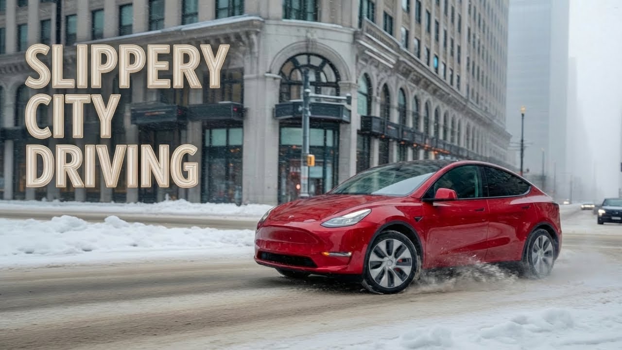 Tesla FSD 14.2 против обледенелых дорог. Кто победит?