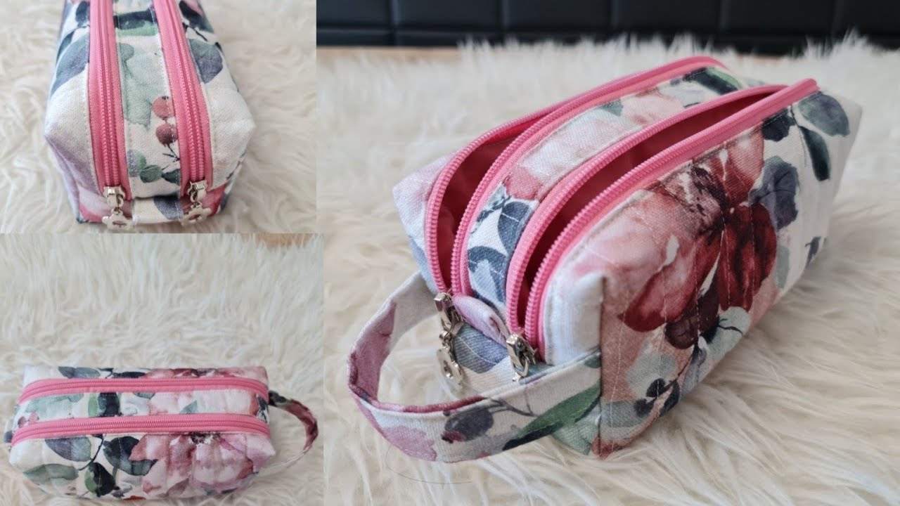 Сумочка на двойной молнии DIY | Как сшить сумочку с двойной молнией | Сумочка для карандашей своими