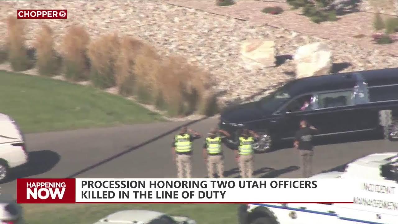 Procession honors two Tremonton police officers killed in the line of duty