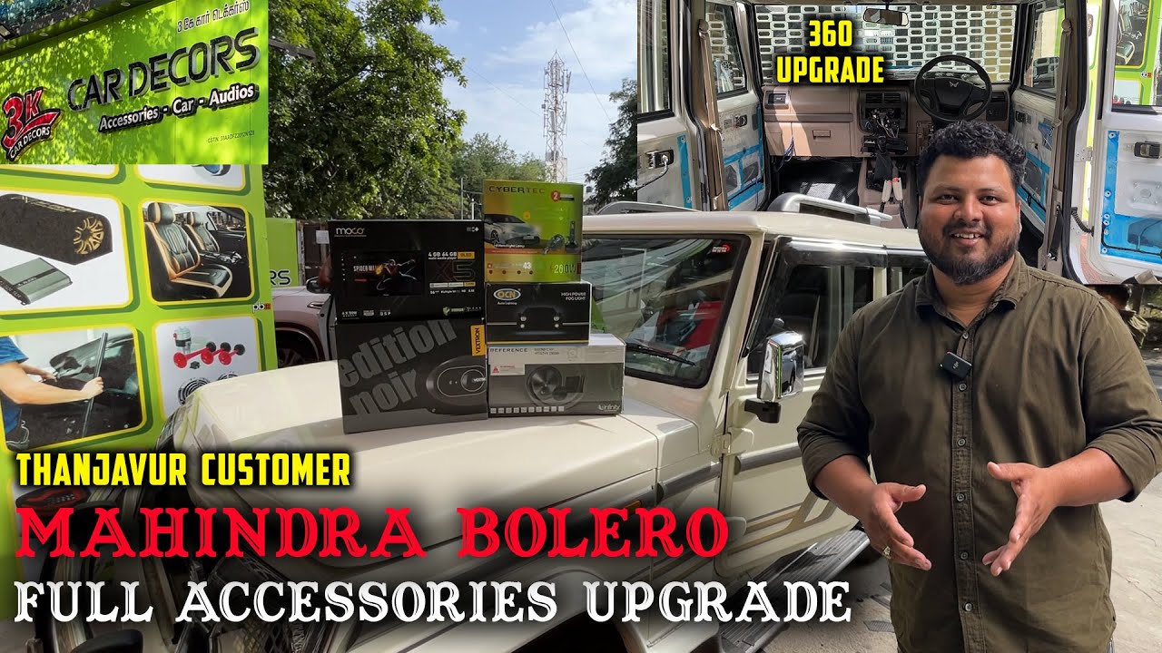 Bolero Car Audio And Accessories Upgrade💥🤩 | Customized Seat cover | Led Lights | Best in coimbatore