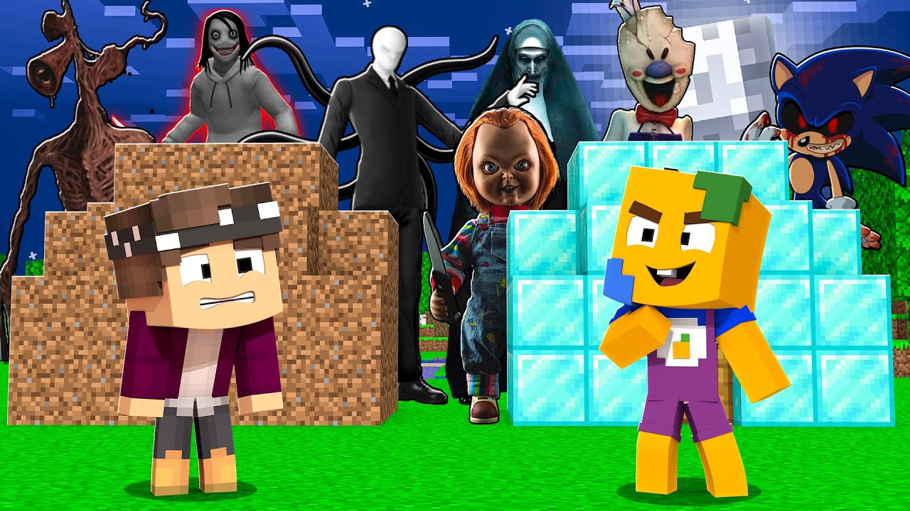 HORROR MONSTER vs. OP BASE in Minecraft!