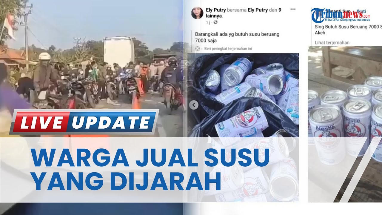 Viral Warga Jarah Susu Kaleng dari Truk Terguling, Ada yang Bawa Karung dan Jual Murah di Medsos