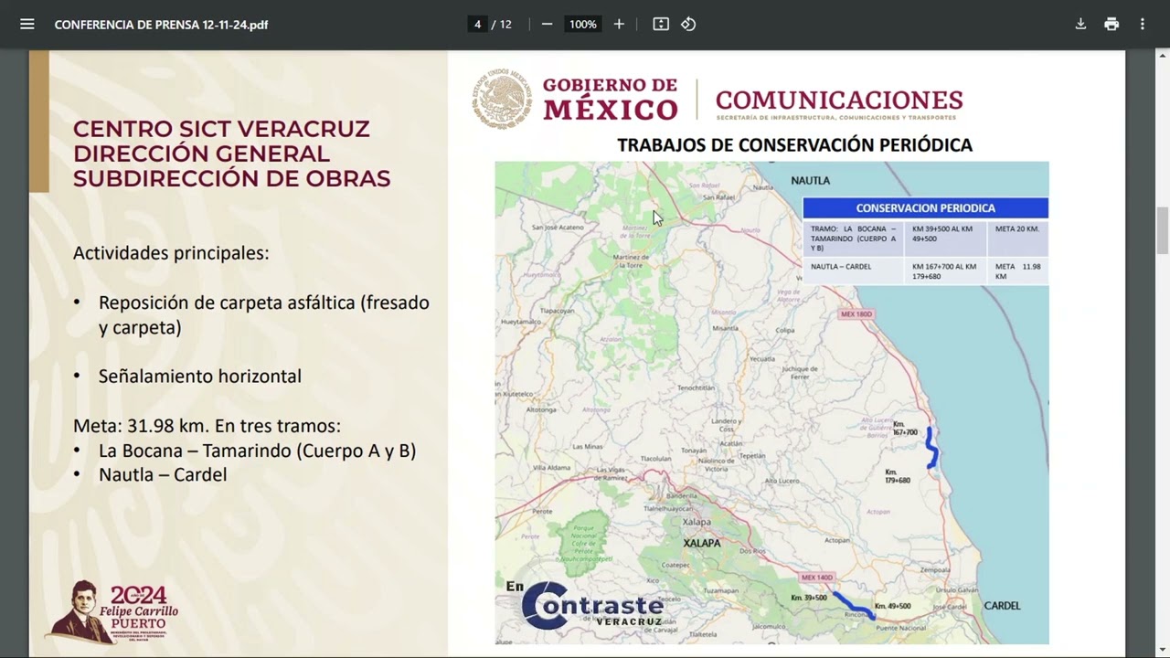 Inicia programa Bachetón en Veracruz; atenderá 2 mil 545 km de caminos federales