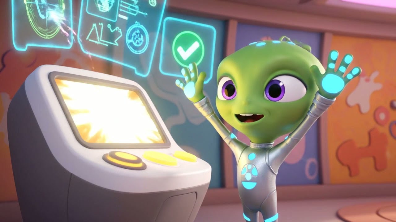 Entre Nosotros, El Extraterrestre Travieso Perdió el Botón 👽 | Canciones Infantiles Rimas para Niños