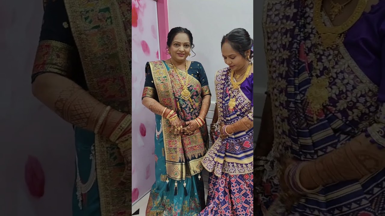 🙋 Junagdh beauty | best transformation | mom and aunty look | sari drepping | low bun hair style 🤷