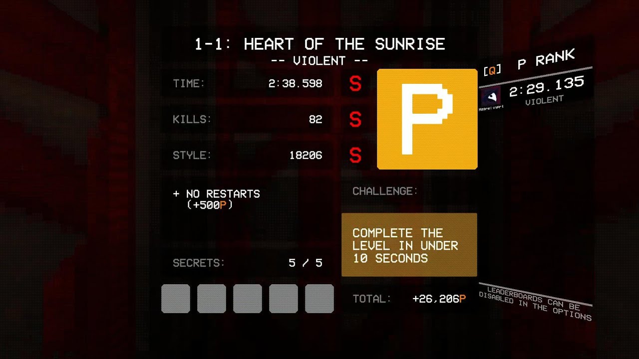 ULTRAKILL 1-1: P-Rank (Violent) + 100% | Usando apenas a versão base das armas!