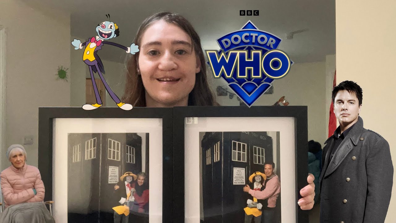Doctor who Mr Ring A Ding/LUX Bristol Comic Con meeting Anita Dobson Mrs Flood & John Barrowman 