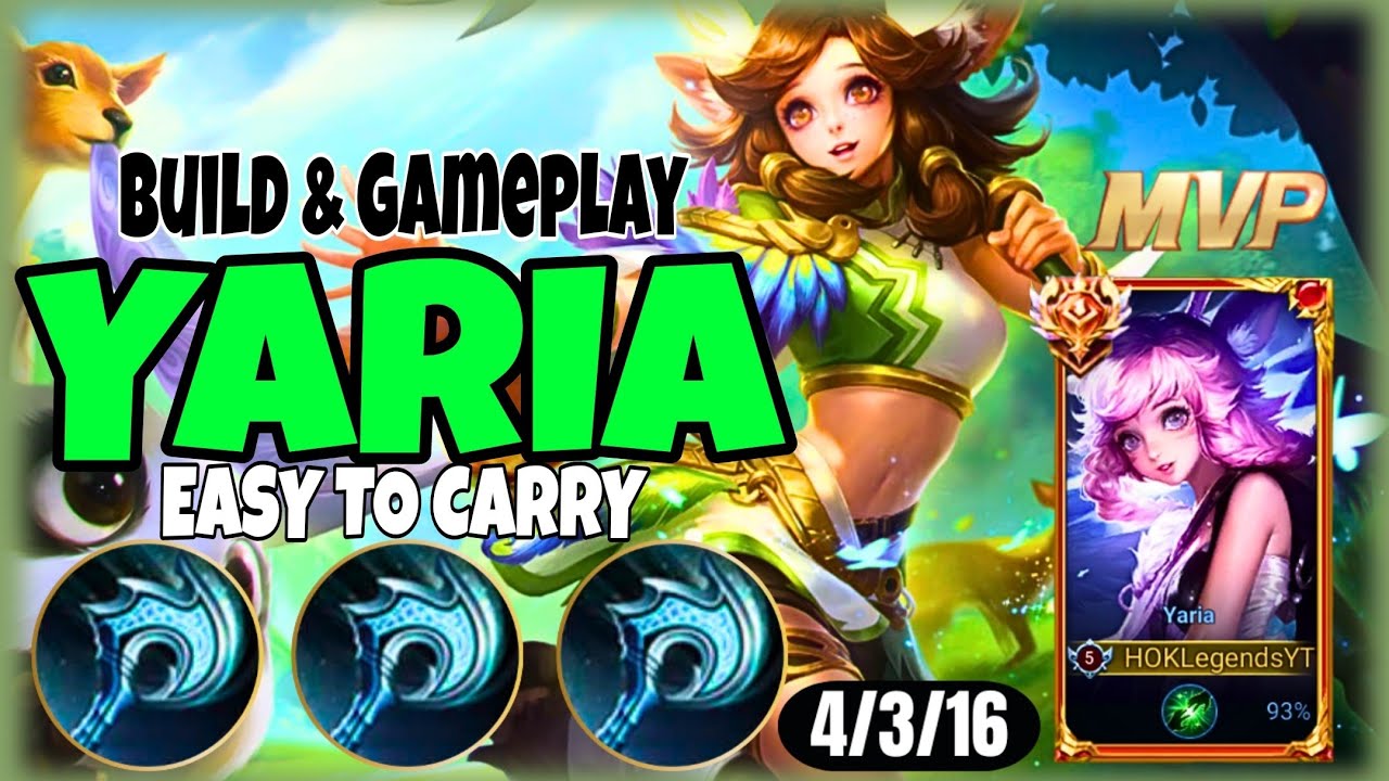 YARIA HONOR OF KINGS GLOBAL TOP 1 BUILD SUPPORT -  RANK GRANDMASTER EPIC