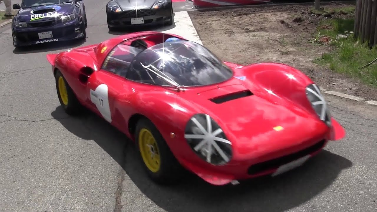1966 Ferrari Dino 206 S Spider - Loud Exhaust Sound - 浅間ヒルクライム2014