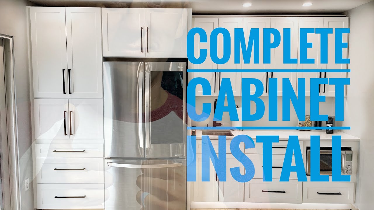 DIY Kitchen Cabinet Install w/ Fridge Panel and Custom Pantry - Some DIY hacks #cliqstudios
