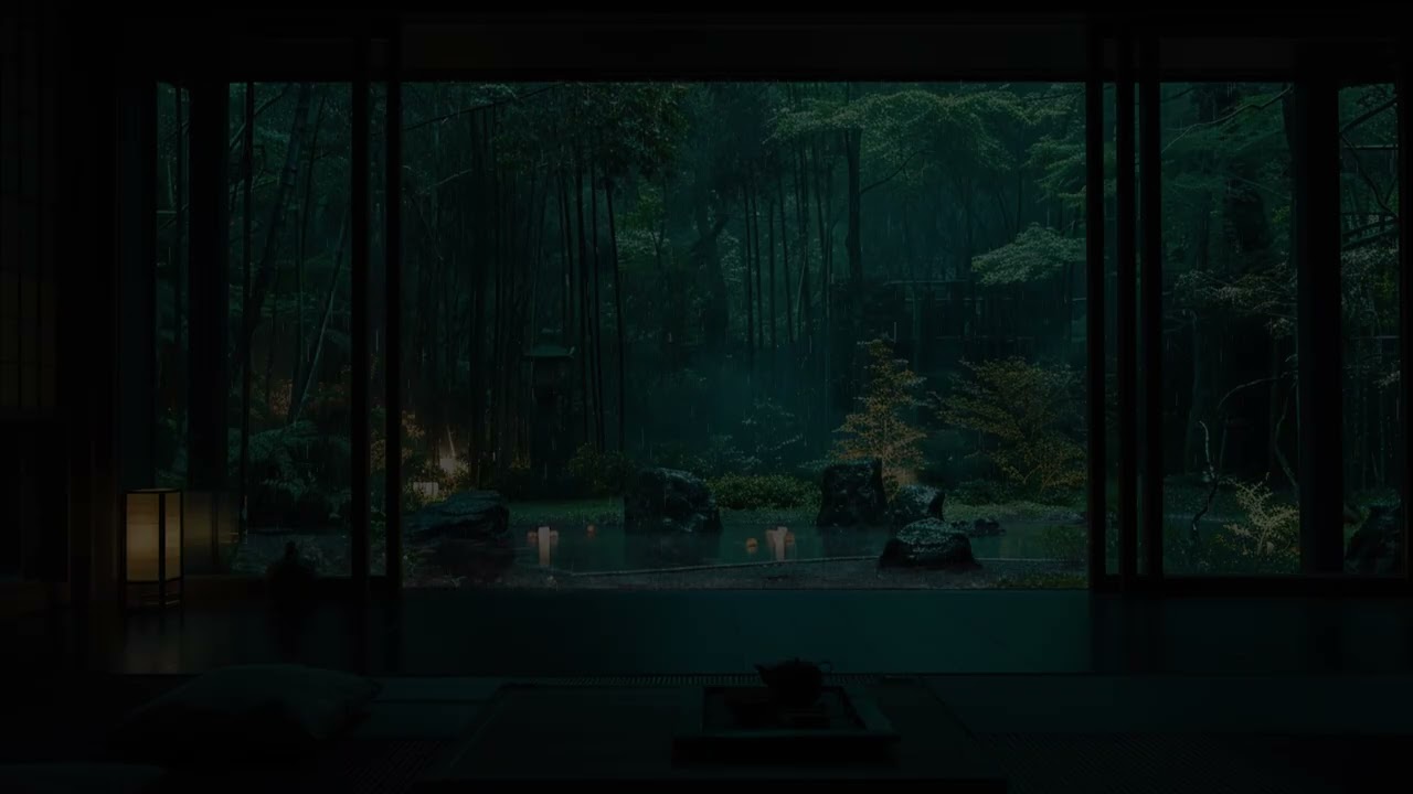 Rain Sounds with Thunder in a Dark Room No Ads 🌧  Cozy Night for Deep Sleep