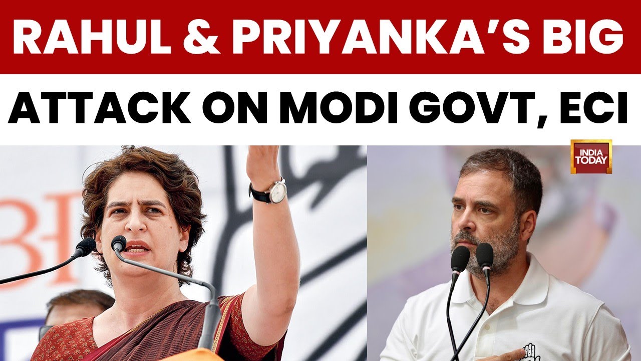 Rahul Gandhi Names Election Commissioners at 'Vote Chor' Rally; Priyanka Gandhi Attack Centre