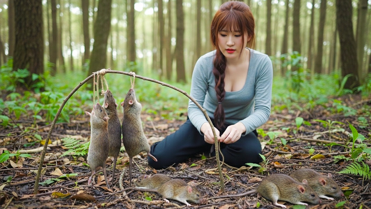 Day 2: Living in a Log Cabin in the Wilderness | Simple and Effective Forest Rat Traps