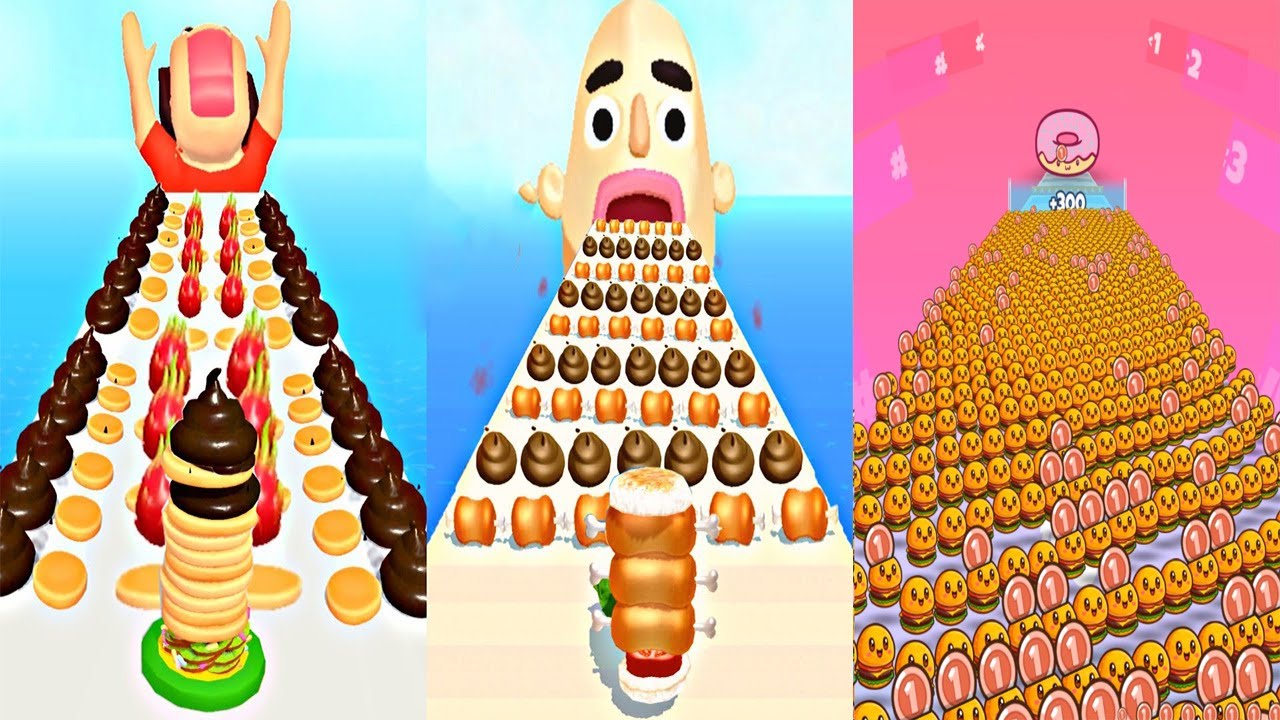 Sandwich Runner VS Pancake Run VS Food Run - All Levels Gameplay Android iOS Ep 1