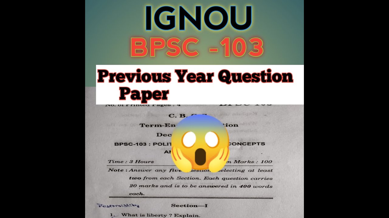 BPSC -103  ignou previous year question paper,BAPSH,BPSC-103