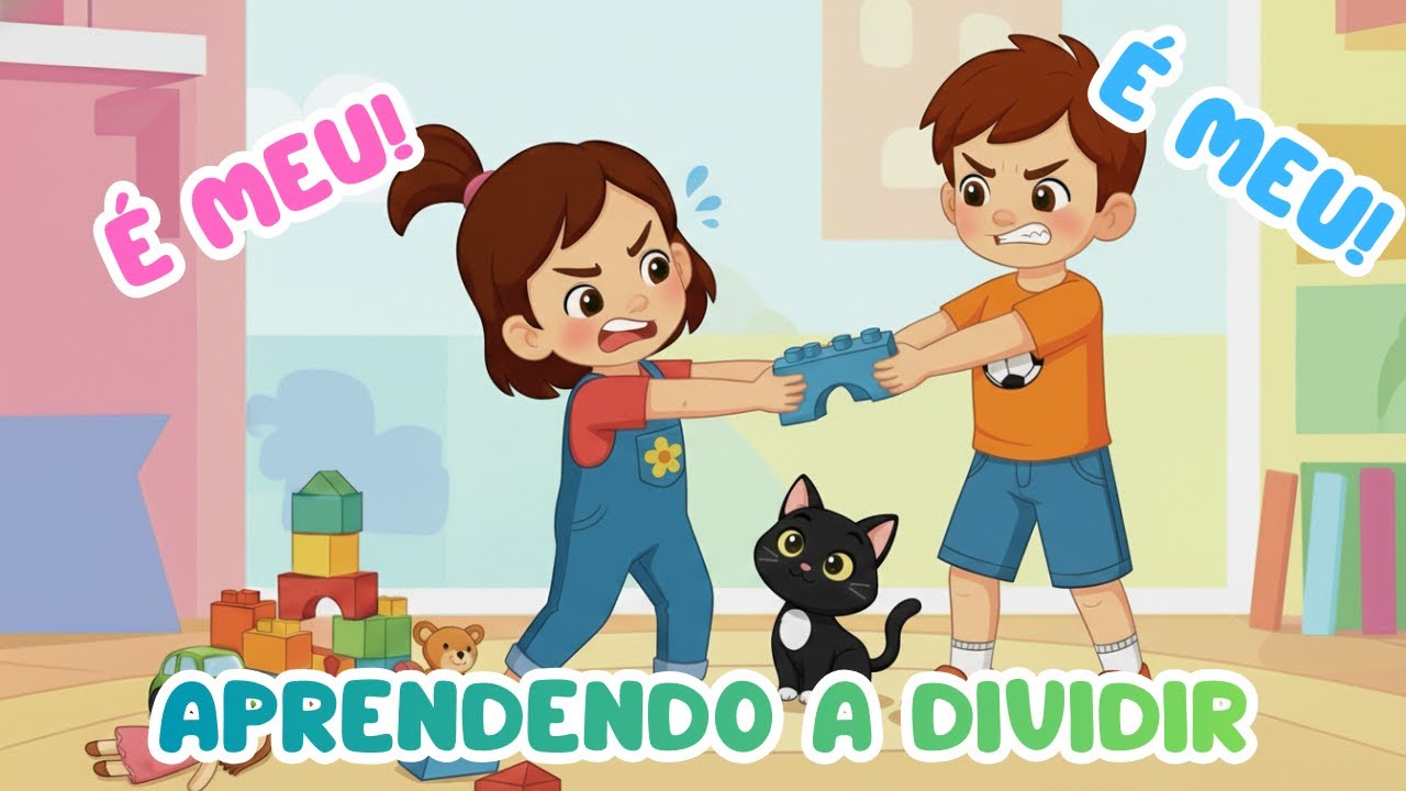 É MEU! APRENDENDO A DIVIDIR - MÚSICA INFANTIL MANU E MEL. Desenho infantil
