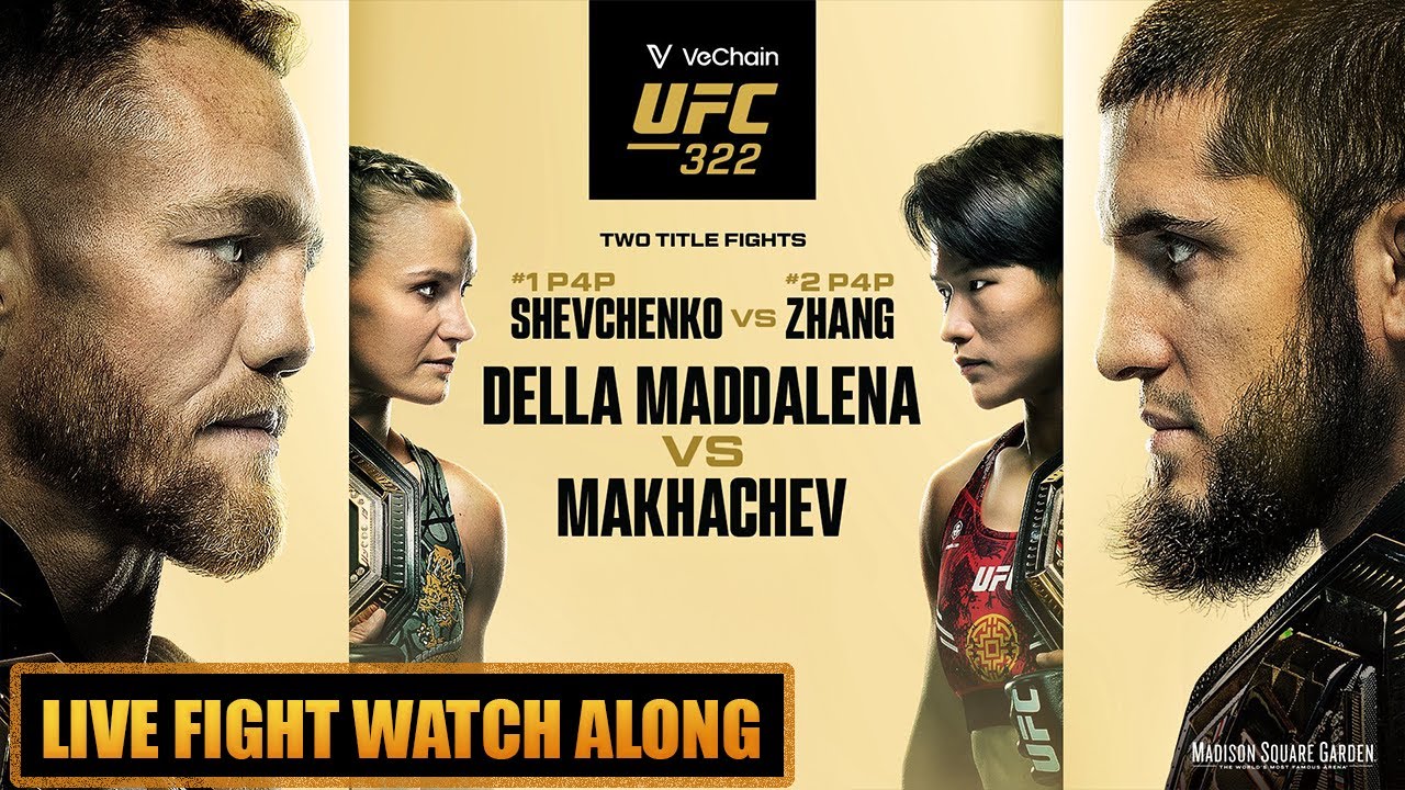UFC 322 Live Fight Watch Along Jack Della Maddalena vs Islam Makhachev