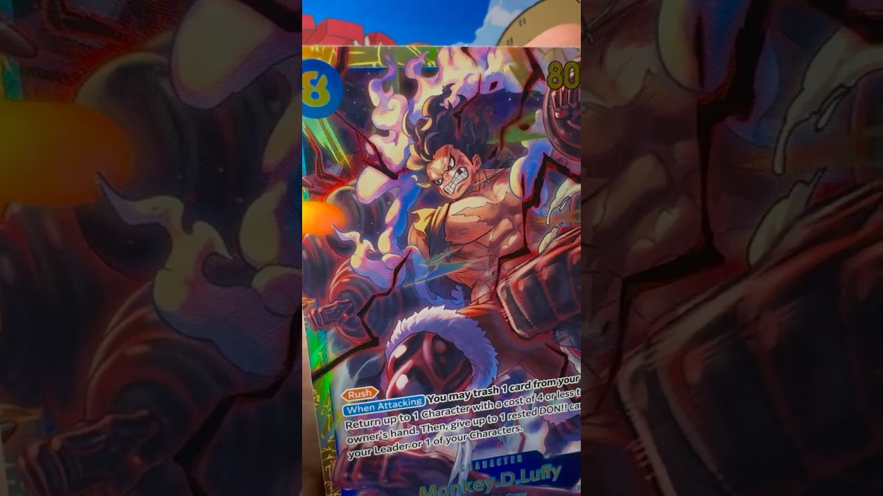 Pulling a SECRET RARE Luffy One Piece Card from OP-11 Booster Pack out of Illustration Box Volume 4