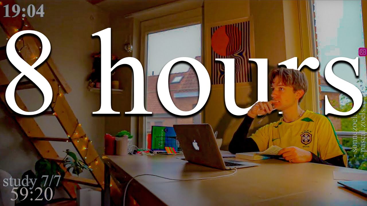 LIVE-Special from Belgium | 8-HOUR study with me in Gent 📚⛈️ rain sounds & pomodoro timer 60 & 10