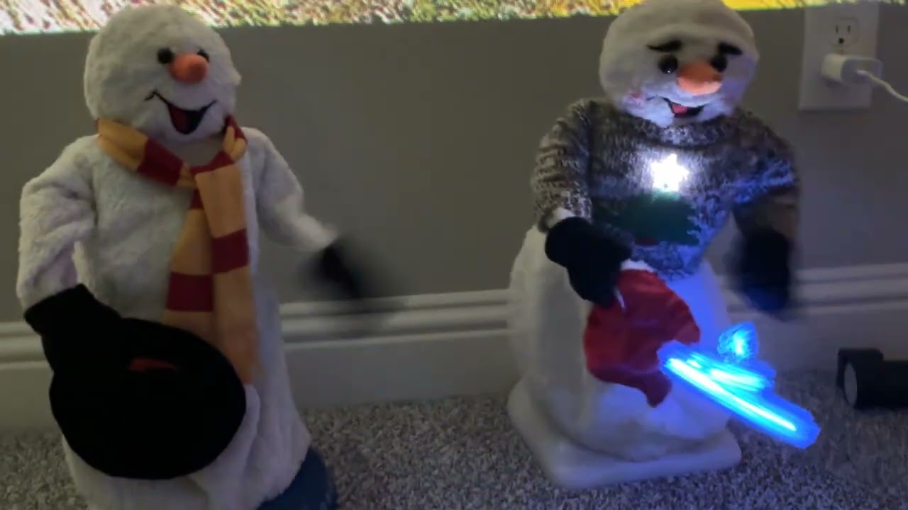 Spinning snowflake  snowman duet 