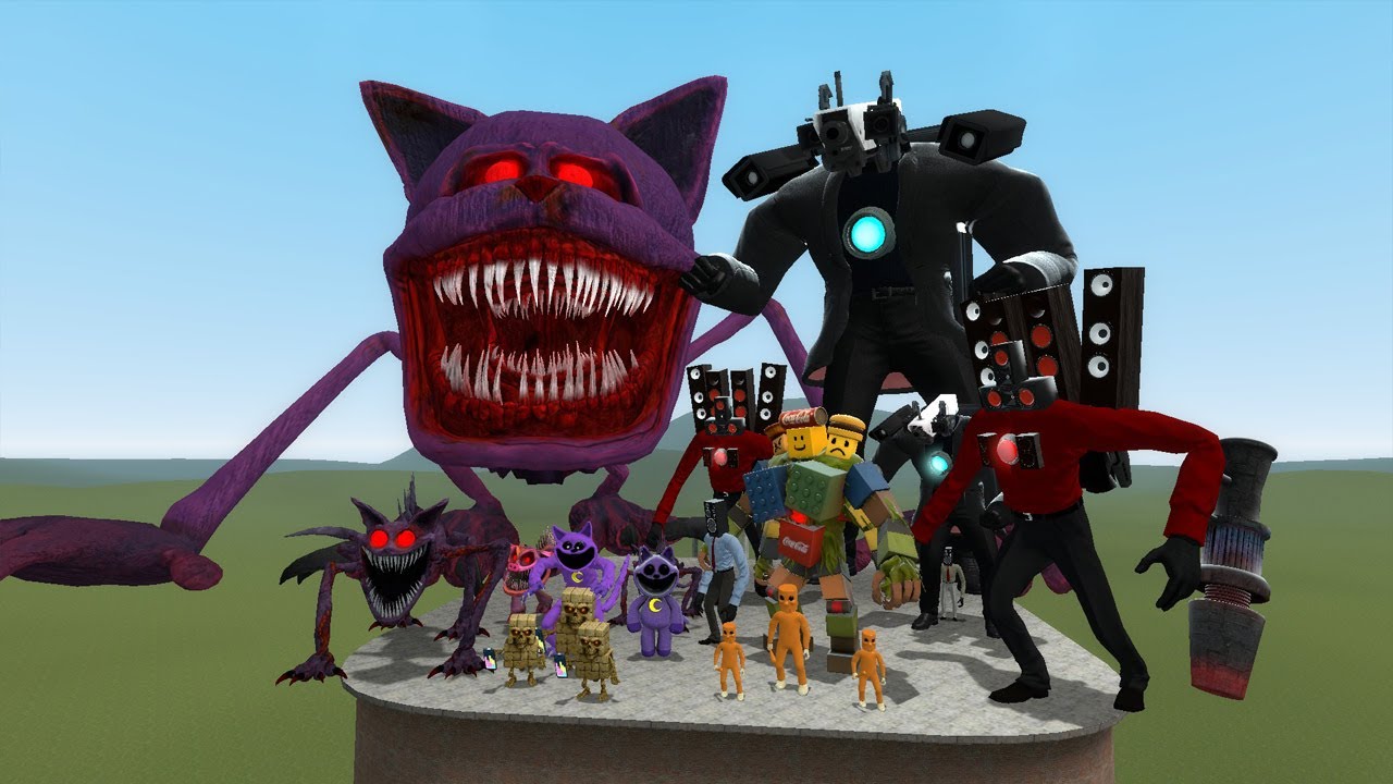 AI Brainrot Memes Bosses in Giant Pit - HORROR MEME MONSTER BATTLE / in the lava pit   Garry's mod