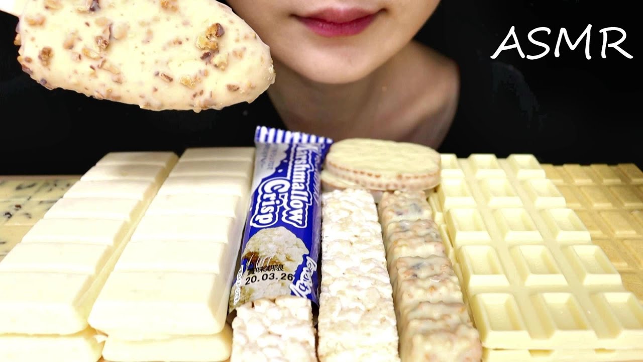 [ASMR] Ешьте белый шоколадный десерт