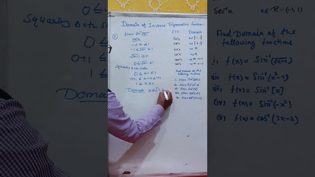 Class 12th,Domain of inverse trigonometric functions