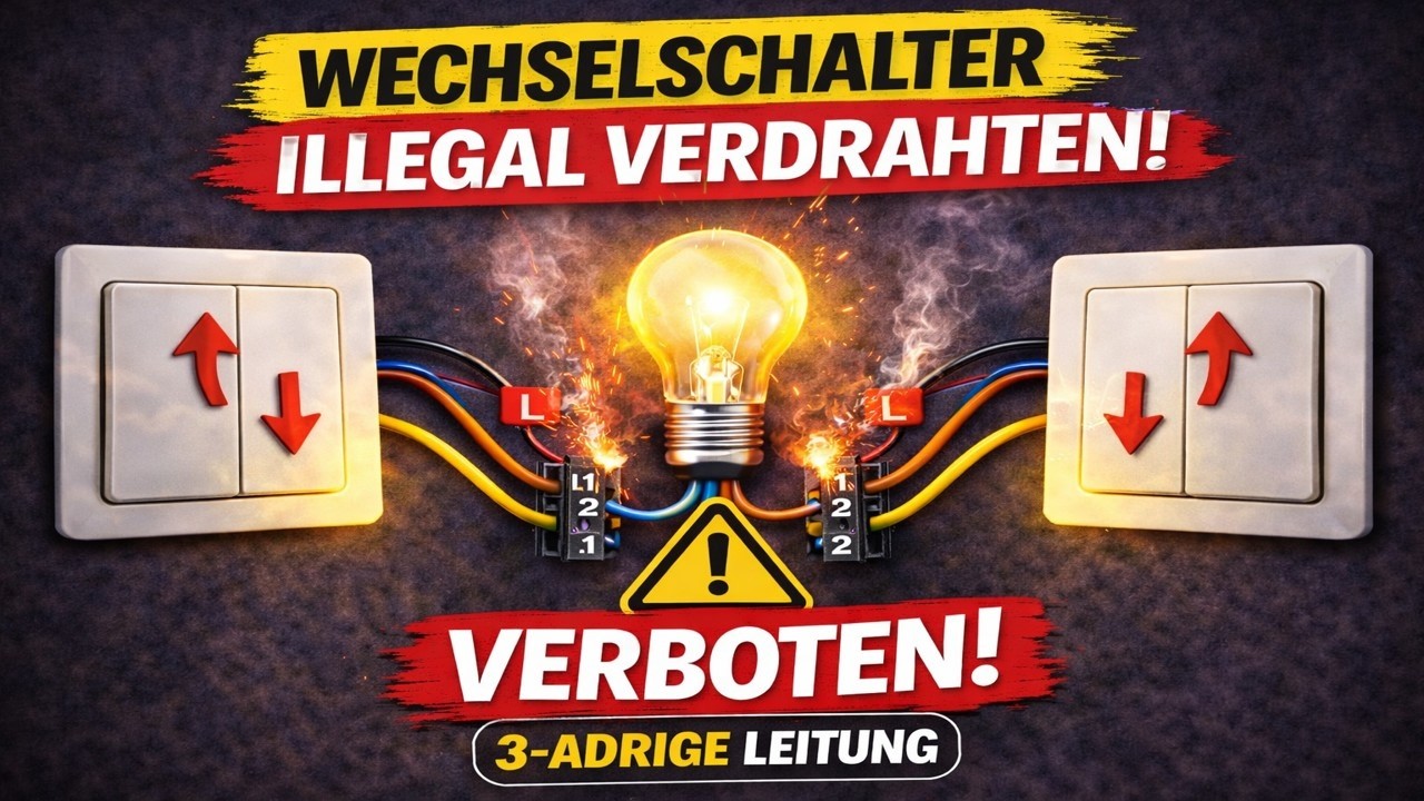 Zwei Schalter – eine Lampe – aber nur 3 Adern?! Verbotene Wechselschaltung erklärt! | FACTOREM