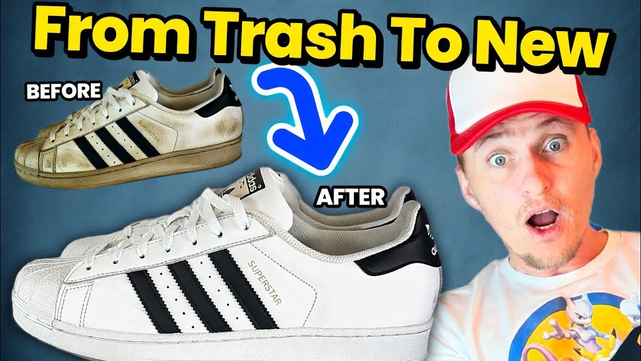 Adidas Superstar Shoes Transformation (How To Clean Dirty Shoes) 