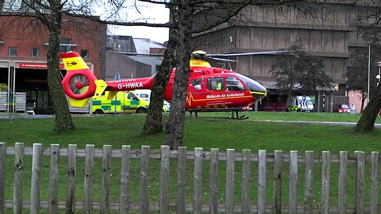 WEST MIDLANDS AIR AMBULANCE LANDS IN GLOUCESTER 020113.MP4