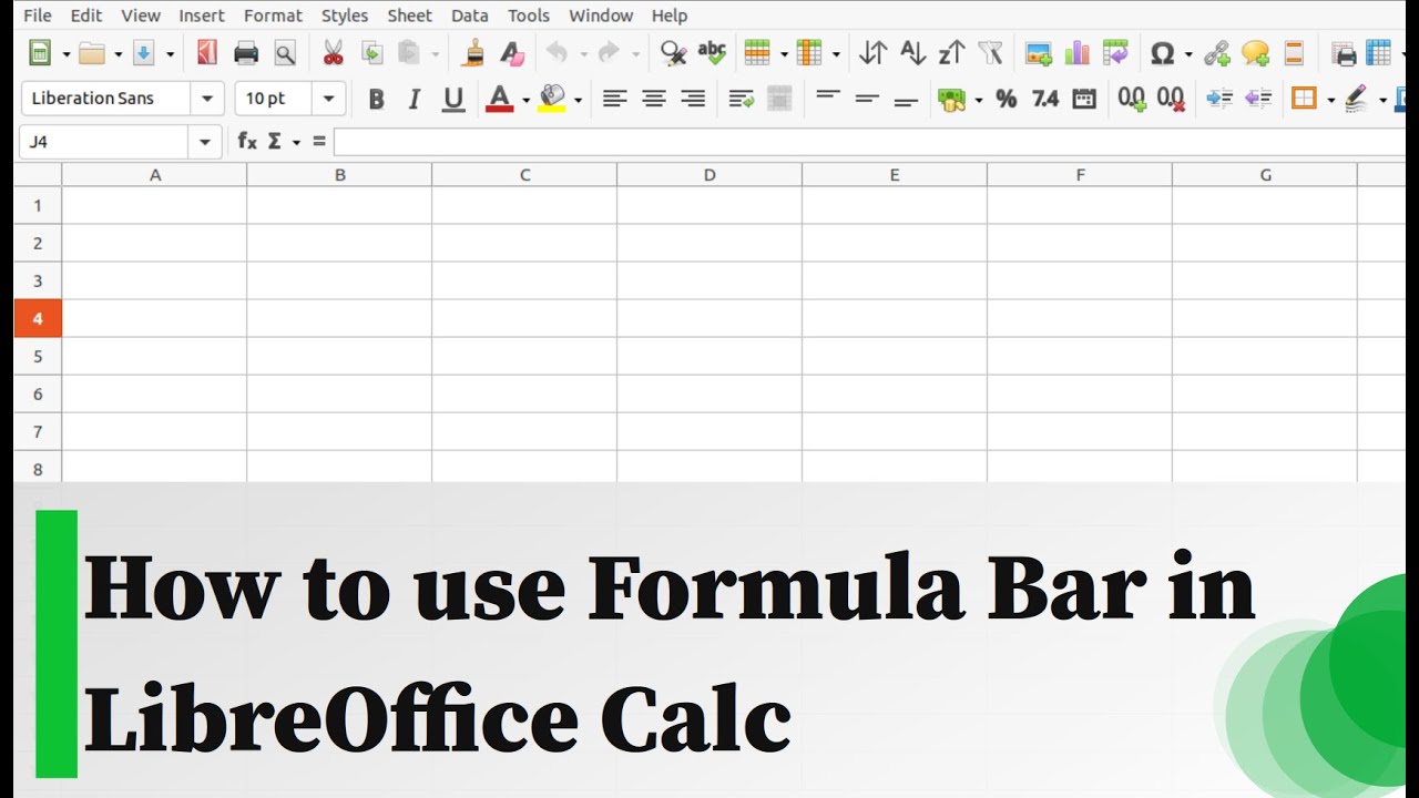 How to use Formula Bar in LibreOffice Calc