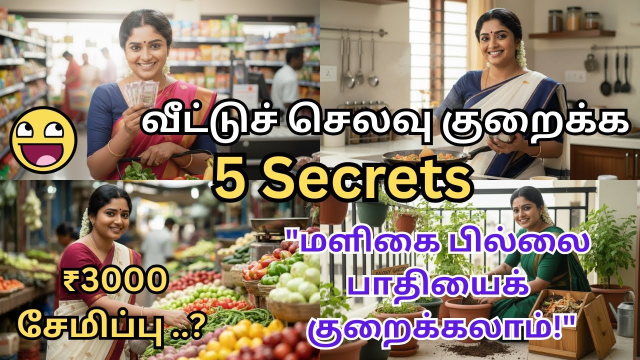 வீட்டுச் செலவை பாதியாகக் குறைக்க 5 ரகசியங்கள்! 🤑 | Grocery Budget Tips & Zero-Waste Hacks in Tamil