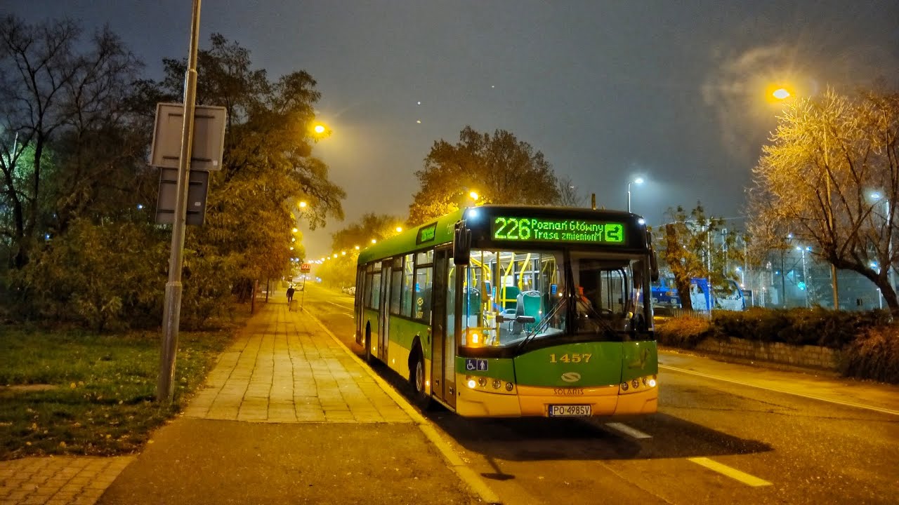 MPK Poznań Linia 226 kierunek Poznań Główny/Poznań Main Station(trasa zmieniona)Solaris Urbino 12lll