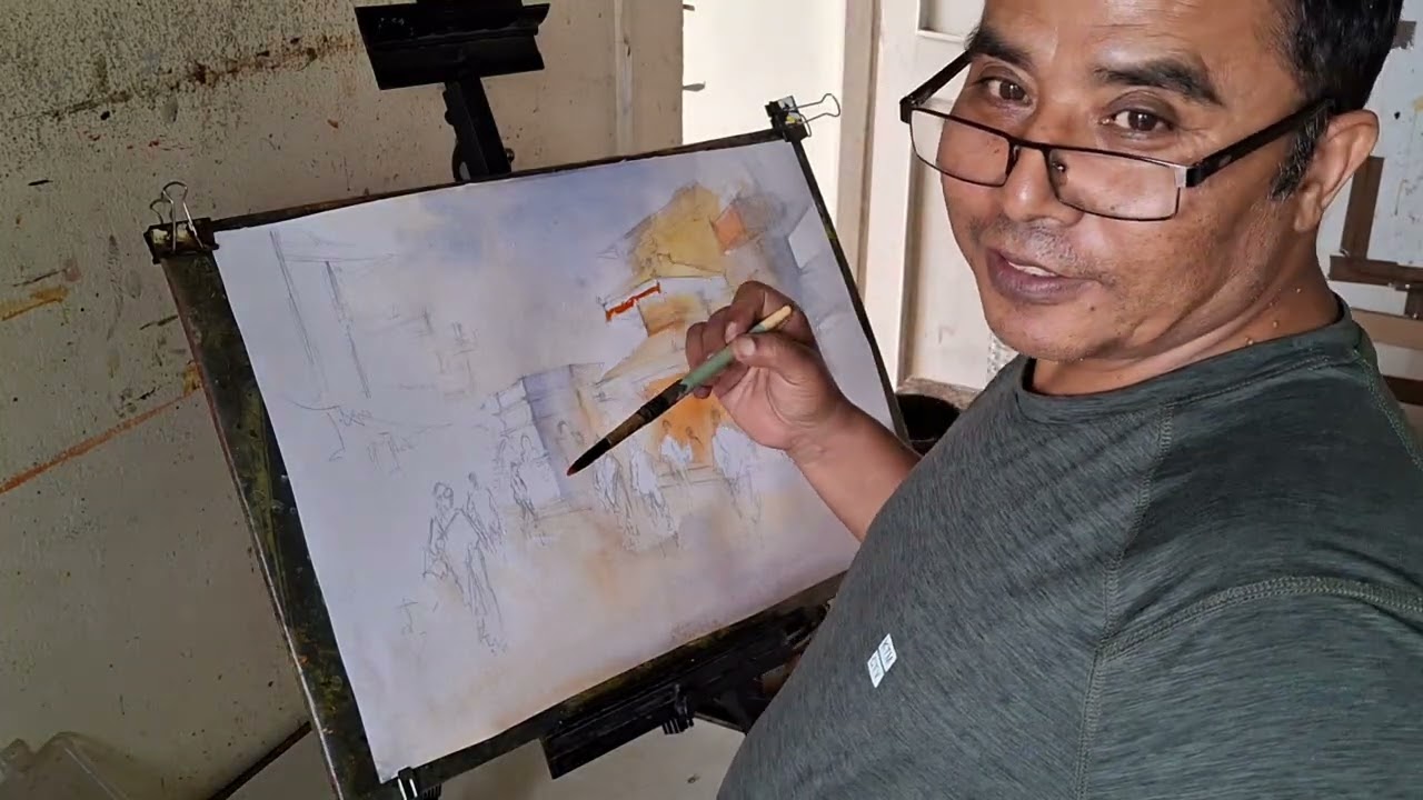 WATER COLOUR PAINTING BY D. RAM PALPALI || PALPA CITY SCAPE || BK ART Gallery 
