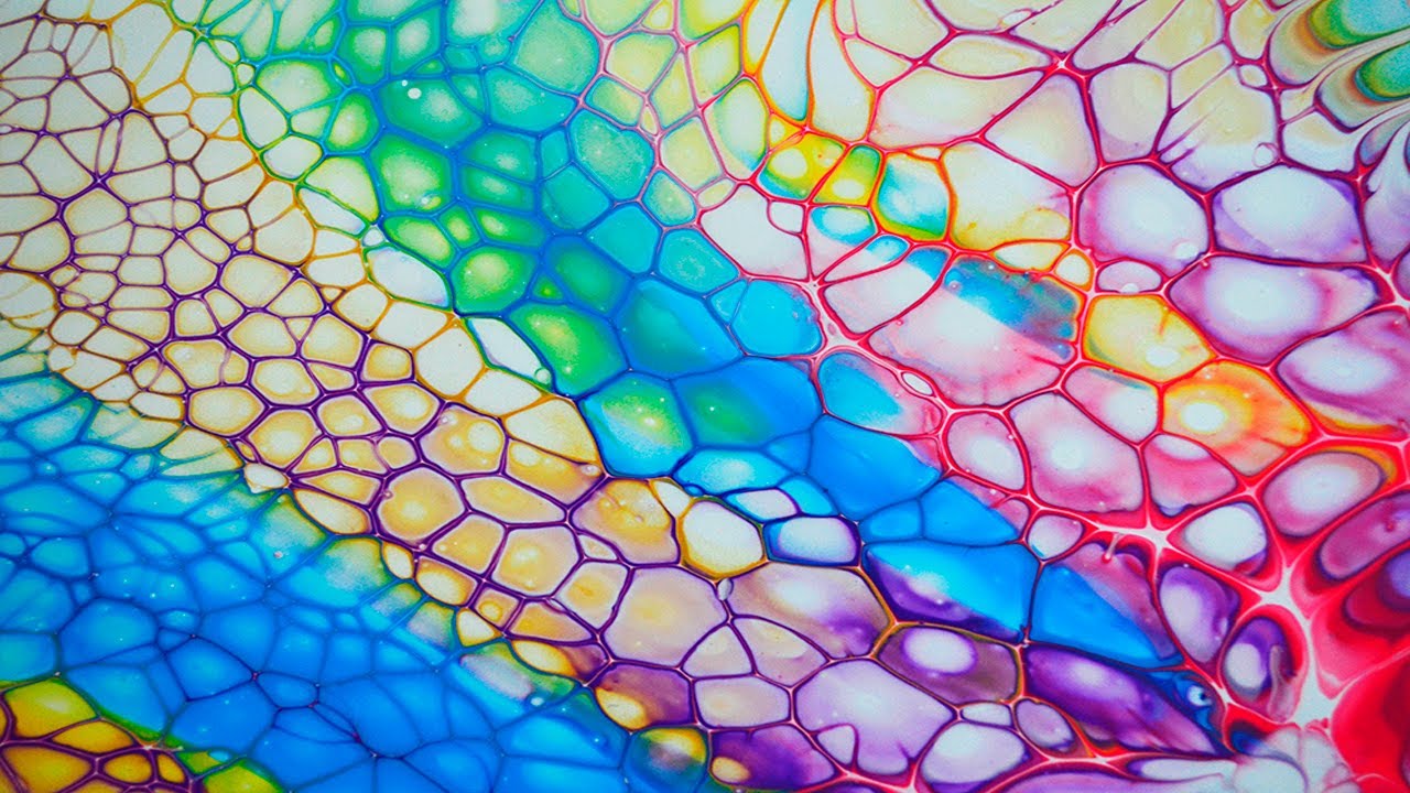 Радуга эффект в технике Bloom Swipe. Акриловая Заливка./ Bloom Swipe Rainbow Effect. Acrylic Pouring