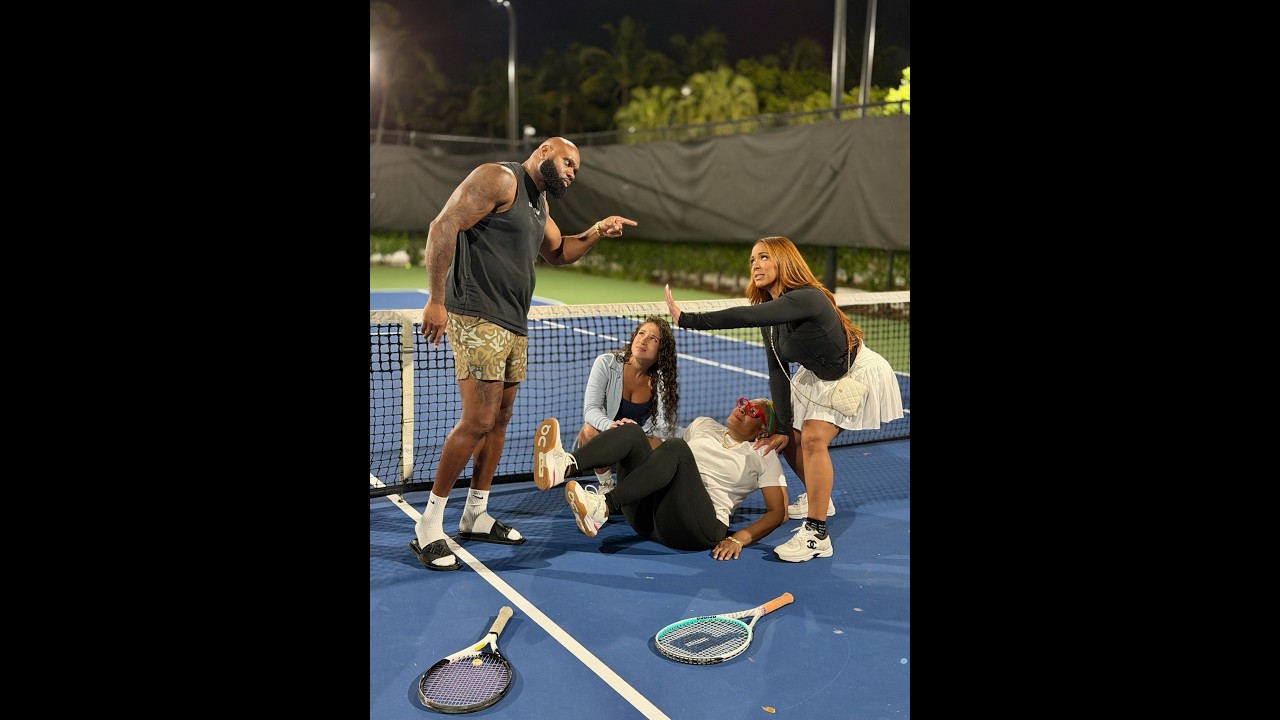 When Dan pulls up on Lauren and her mom playing tennis!