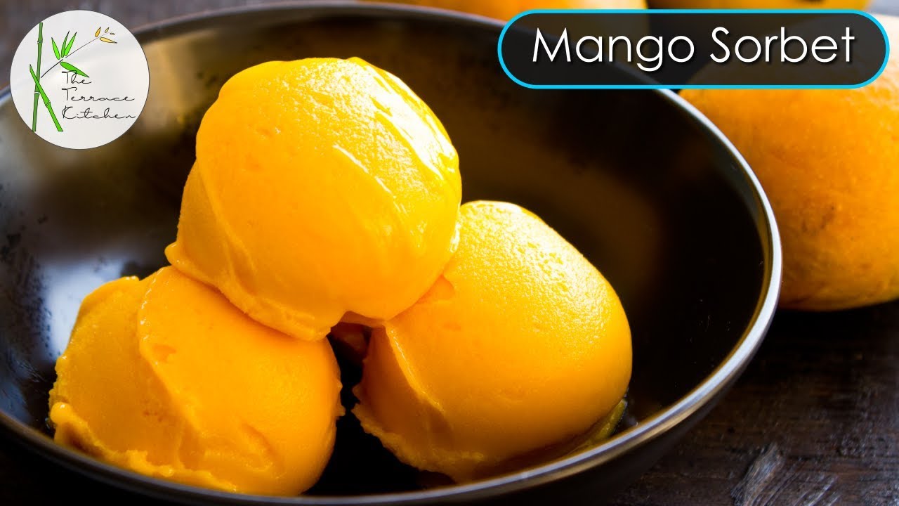 Mango Ice Cream without Milk & Cream | Mango Sorbet Recipe ~ The Terrace Kitchen