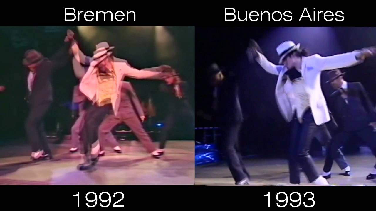 Michael Jackson - Smooth Criminal Live In Bremen 92 vs Buenos Aires 93