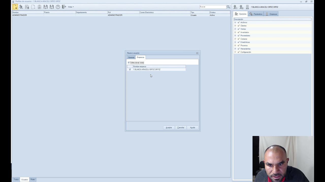 Como dar de alta usuarios en Aspel SAE, como dar de alta Roles en Aspel SAE y modificarlos.