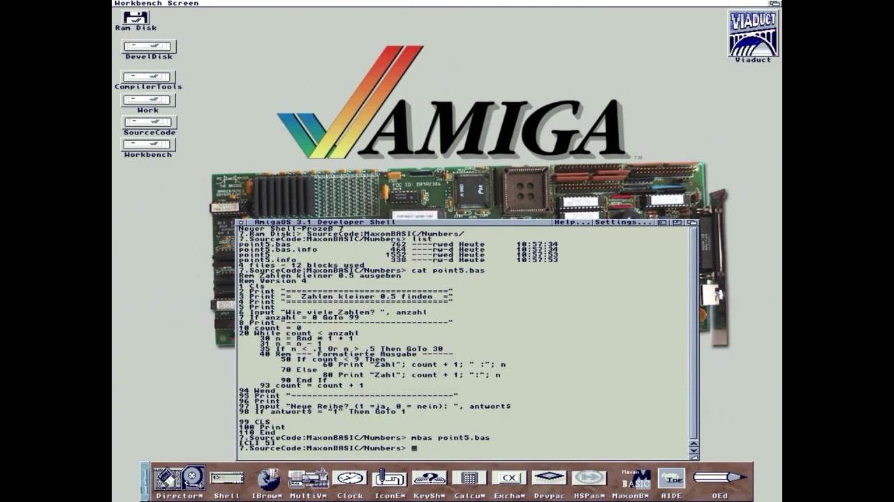 Demonstration: Amiga 3000/'040 mit A2386SX Bridgeboard (winUAE)