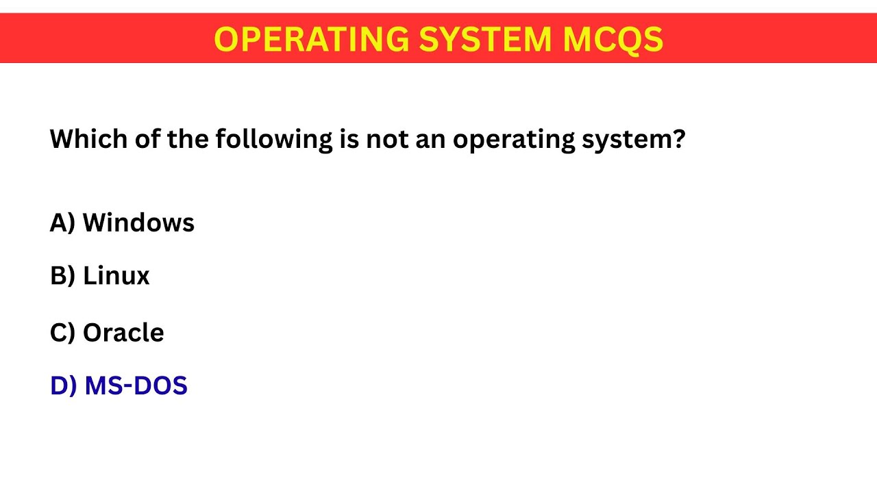 30 Important Operating System MCQ Questions and Answers | OS Quiz for Competitive Exams