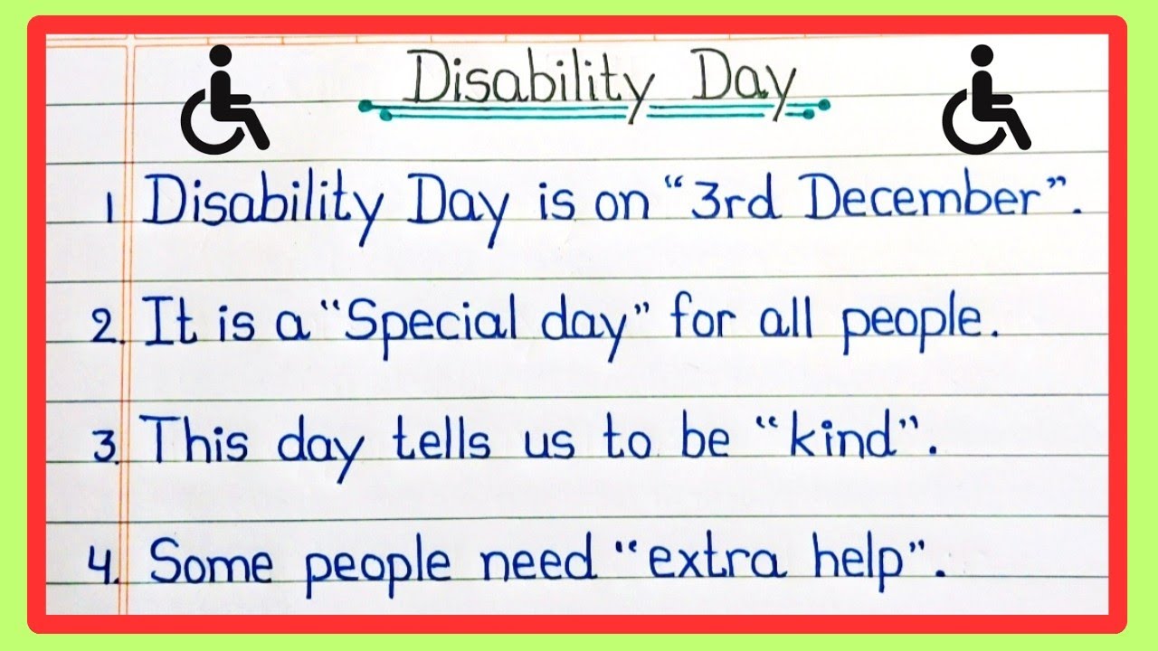 Disability Day for Kids | 10 Lines On Disability Day| World Disability Day Speech