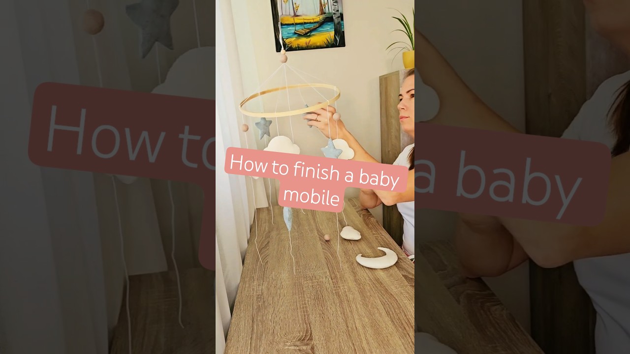 How to finish a baby mobile #diy #diynurserycrafts #felt #babymobile
